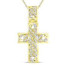 Authenticity Guarantee 
Diamond Cross Pendant 10k Yellow Gold Charm 5/8cttw - £589.56 GBP