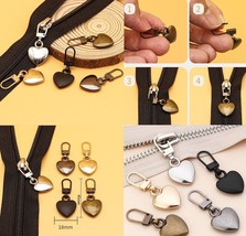 Zipper Pulls Pretty Heart Shape 5 Colors - $2.99