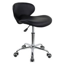 Ergonomic PU Leather Rolling Stool with Adjustable Height and Modern Shell - €79,67 EUR