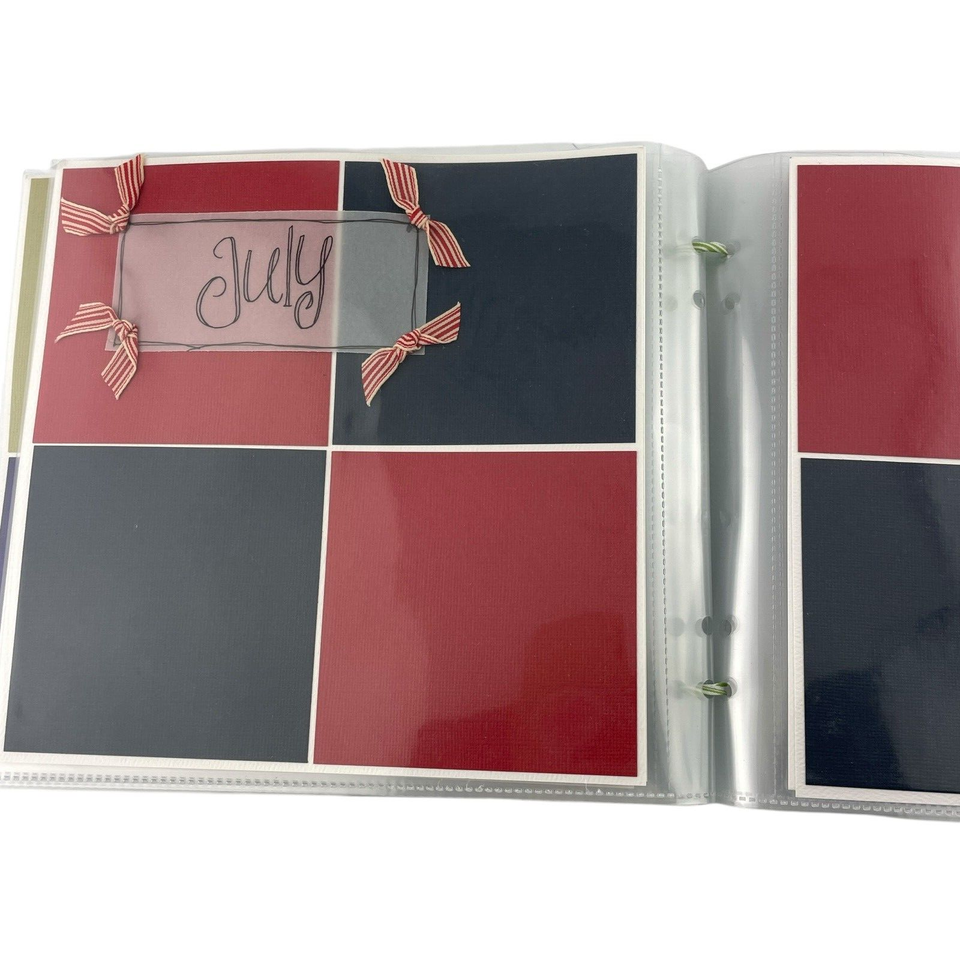 Handmade Scrapbook Album The Year In Review Twelve Month 8" x 8" Page Size Item image 8