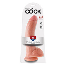 Pipedream King Cock 9 in. Cock With Balls Realistic Suction Cup Dildo Beige - £37.53 GBP