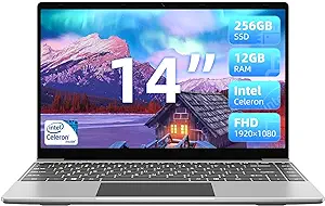 14 Inch Laptop, 12Gb Ddr4 Ram 256Gb Ssd, Quad-Core Celeron N4100 Cpu, La... - $481.99