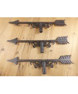 3 Large Cast Iron Weathervane Arrow Top Rod 22&quot; Long Rustic Weather Vane... - $74.57 CAD