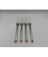 Set of 4 Christian Dior Stainless Steel GAUDRON Gold Accent Salad Forks - $5,079.15 MXN