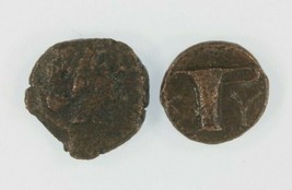 Ancien Grèce 2-coin Kit 350 BC &amp; 250 BC Cyme Aeolis AE Amazone Aigle Vase - £55.71 GBP