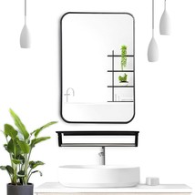 16&#39;&#39; x 24&#39;&#39; Rectangular Wall Mirror With Shelf and Towel Bar For Bathroom - £33.22 GBP