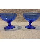 2 Depression Hazel Atlas Cobalt Blue Moderntone 5 oz Sherbets - $225.61 MXN