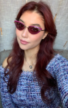 New WEB Trendy Elegant Geometric Burgundy 56mm Cat Eye Women&#39;s Sunglasse... - $169.99
