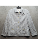 Tahari Blazer Jacket Womens 14 Multi Flower Patch Lined Collared Button ... - $546.62 MXN