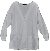 Los Angeles Rose Button Front Scrub Jacket Lab Coat White Small NWT - $24.99