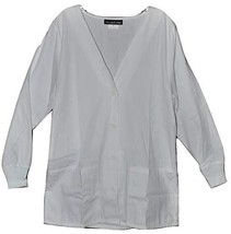 Los Angeles Rose Button Front Scrub Jacket Lab Coat White Small NWT - £18.68 GBP