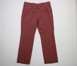 Vtg 70s Streetwear Mens 42x33 Royal Stewart Tartan Plaid Bell Bottoms Pants USA - £79.09 GBP