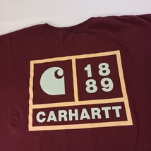 Carhartt 1889 Graphic Print Pocket T-shirt Men's Burgundy Relaxed Fit Size 4XL image 10