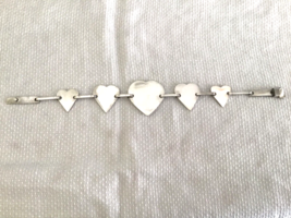 Handmade Sterling Silver Graduated Hearts Bracelet VINTAGE - $79.28