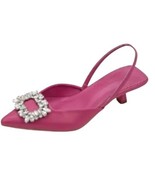 Chic All-Season Pointed-Toe Slingback Heels with Crystal Accents Sz 9 - $24.74