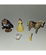5 Disney Princess Belle Beauty &amp; Beast Figure Toy Lot Philippe Mrs Potts... - £19.31 GBP