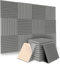 12 Pack Self-Adhesive Acoustic Panels, 12&quot; X 12&quot; X 1&quot; Soundproof Foam Pa... - £32.00 GBP