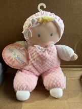 VGC 9” Eden Toys My First Doll Pink Baby Plush Bonnet soft n sweet Lovey TAGS - £23.61 GBP