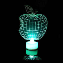 Creative Christmas LED Light Colorful Flashing 3D Night Light(Apple) - £5.52 GBP