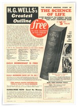 Print Ad H.G. Wells Science of Life Literary Guild of America 1936 Adver... - $12.30