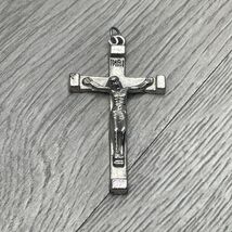 Vintage Silvertone Crucifix Jesus Pendant  SH - $9.89