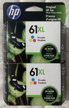 HP 61XL TriColor Ink Cartridge Twin Pack 2 x CH564WN Exp 2023+ Sealed Retail Box - £90.89 GBP