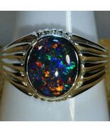 925 Sterling Silver Gorgeous 7.25 ct opal Handmade Mens Ring - $145.64
