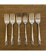 Oneida Distinction 6 Salad Forks Prestige Vintage Silverplate Flatware - €15,47 EUR