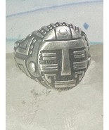 Tribal face ring geometric mask size 10 sterling silver women men - €117,65 EUR Tribal face ring geometric mask size 10 sterling silver women men - €117,65 EUR