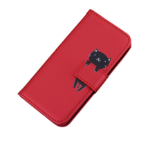 Anymob Xiaomi Redmi Red Flip Leather Cases Cute Cartoon Cat Wallet Cover Shell - $28.90