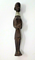 Figurine Tribal Neck Ring Vintage Small Handmade Hand Carved  - $18.95