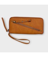 NWOT FREE PEOPLE - Brown Tan Vegan Faux Leather Zip Wallet - MSRP $58 - €29,77 EUR