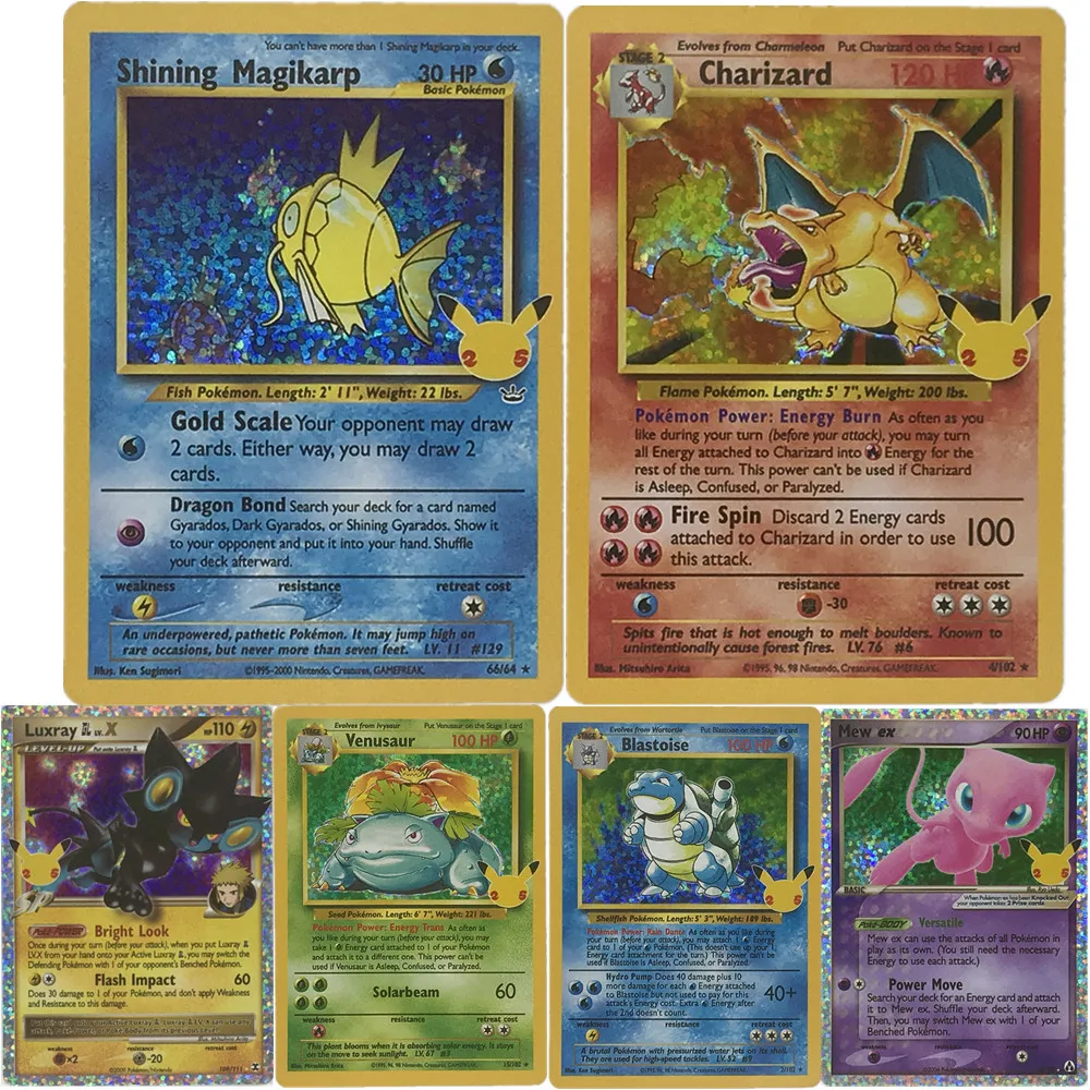 Pokemon 25Th Anniversary Tcg DIY V Max Flash Card Pikachu Charizard Trainer - £7.71 GBP