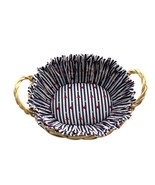 Patriotic American 4th of July Boho Wooven Wood Basket 10&quot; x 8&quot; Home Tab... - $16.82