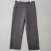 Croft Barrow Men Pants Size 36 Black Preppy Stretch Flat Front Straight ... - $15.30