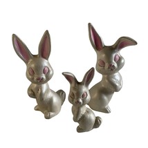 Vintage White Rabbits Bunnies Ceramic figures set of 3 - £8.43 GBP
