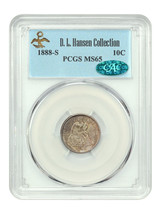 1888-S 10C PCGS/CAC MS65 ex: D.L. Hansen - £3,084.55 GBP
