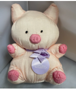 Vtg 9&quot; PUFFALUMP PINK PIG PLUSH NYLON SANRIO ZASHIKIBUTA NEW WiTH TAGS R... - £155.17 GBP