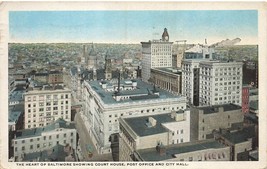 Baltimore Md~Court HOUSE-POST OFFICE-CITY HALL~1920 Antique Vintage Postcard - £4.64 GBP