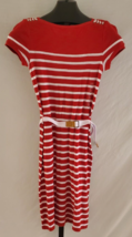 NWT Ralph Lauren Jeans Co Red &amp; white Striped Sports Dress with Belt Siz... - £34.99 GBP