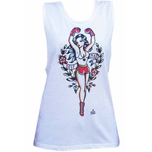 Black Market Art Self Made Sexy Boxer Gal White Muscle Shirt Tank Top S-M-L-XL - $31.57