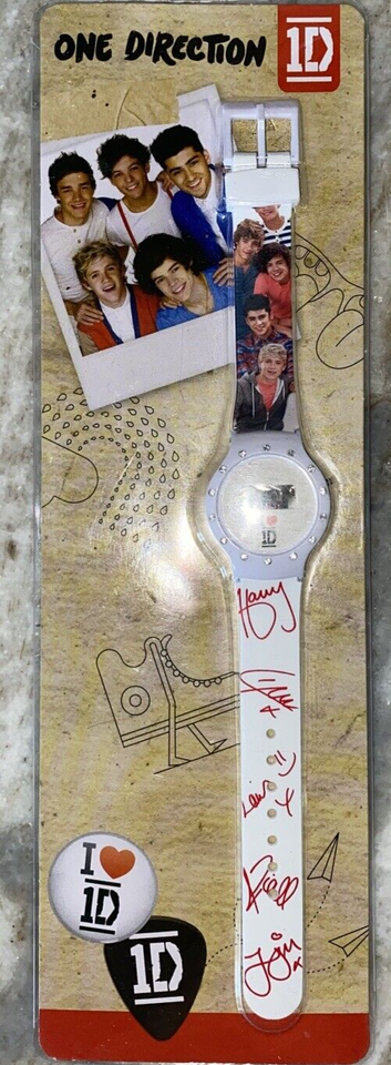 One Direction Watch - I ❤️ 1D White Straps With Signatures-Brand New-SHIP 24 HRS
