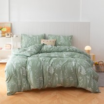 Queen Comforter Set Sage Green Comforter,3 Pcs Bedding Sets Floral Comforter Set - £59.14 GBP