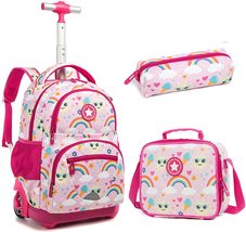 Children school  Trolley Bags with wheels Rolling Backpack 16 inch Set 3... - £143.95 GBP