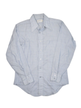 Vintage Career Club Shirt Mens 15.5 Blue Long Sleeve Button Up Made in U... - $33.72