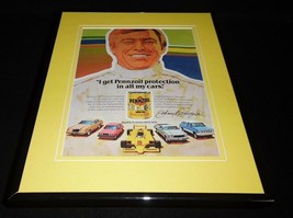 Johnny Rutherford Facsimile Signed Framed 1986 Pennzoil Advertising Display - £37.17 GBP