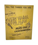 All the Things You Are Vintage Piano Sheet Music from Very Warm For May ... - £7.02 GBP