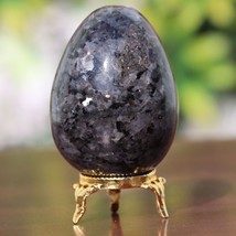 Larvikite Egg Natural Mineral Blue Flash Feldspar Crystal Polish Gemstone+stand - £23.84 GBP