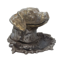 Vintage Soviet Dog Ashtray Metal Mid-Century Modernist Table Figurine USSR - $35.00