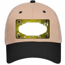 Yellow White Owl Scallop Oil Rubbed Novelty Khaki Mesh License Plate Hat - £22.67 GBP